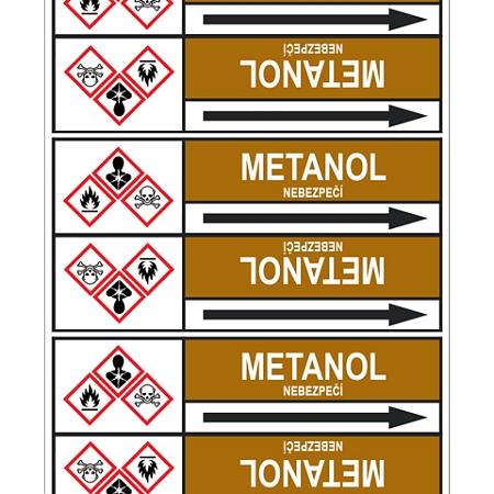 Značení potrubí, metanol